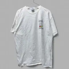 【DELTA】ワンポイント ロゴ 半袖Tシャツ メンズL ホワイト 【B113】