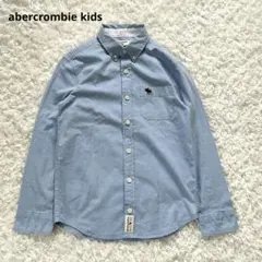 abercrombie kids シャツ ロゴ刺繍 コットン ブルー 7/8