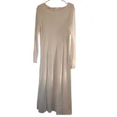 ＰＬＳＴ ホワイト ワッフル生地 長袖ワンピース M レディース