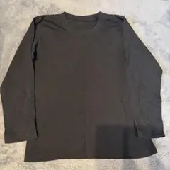140cm 長袖カットソー 黒 ロンT 薄手