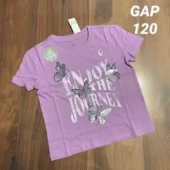【新品】GAP ギャップ キッズ 半袖 Tシャツ スパンコール 蝶 120cm