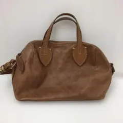 genten ブラウンレザー ショルダーバッグ