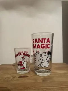 昭和レトロサンタマジック他+1ガラスコップ 3個セット
