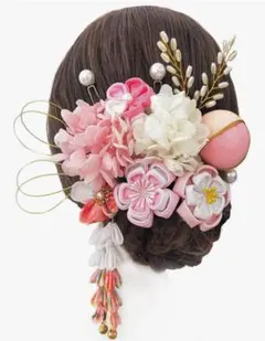 和装用髪飾り 花飾り ピンク系