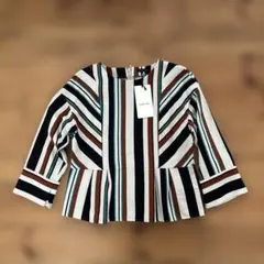 【タグ付き未使用】NOMBRE IMPAIR ストライプ 七分袖 トップス