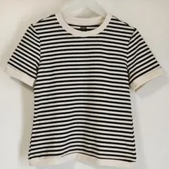 Dazy ボーダー 半袖Tシャツ リブカットソー　S