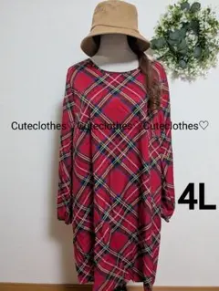4L♡新品大きいサイズ♡可愛い♡チェックワンピース