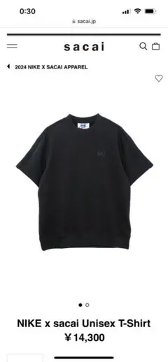 sacai x Nike T-Shirt サイズ5 2024 Tシャツ NIKE x sacai Unisex T-Shirt BLACK ブラック サイズ5 XXL T