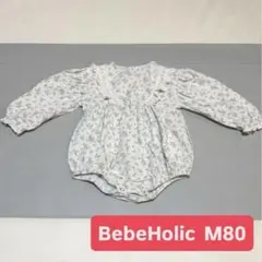 BebeHolic べべホリック　花柄ロンパース　長袖　M 80相当　韓国子供服