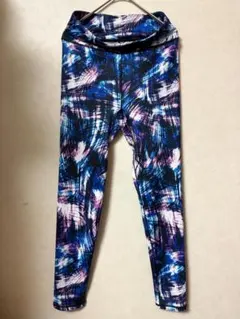 #5061 Reebok リーボック レギンス S 総柄 ブルー パープル ヨガのサムネイル