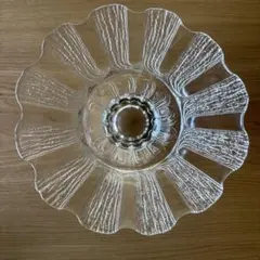 フラワー型　ガラス皿 約25cm 果物入れ　昭和レトロ