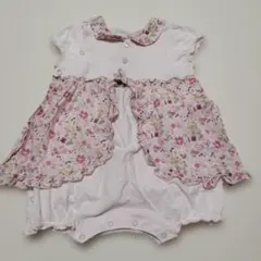 ベベルダクティオン　ピンク 半袖 花柄ロンパース 80cm