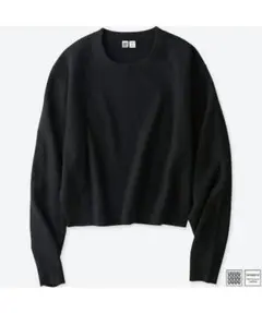 UNIQLO ユニクロ　ソフトラムクルーネックセーター（長袖）ブラックS ニット