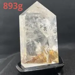 台座付き ブラジル産 水晶ポイント 約713g 天然石 原石 六角柱