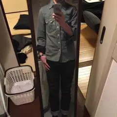 ハリラン BLUE BLUEのヒッコリーシャツ
