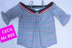 CECIIL McBEE 【セシルマクビー】ビスチェ風オフショルトップス