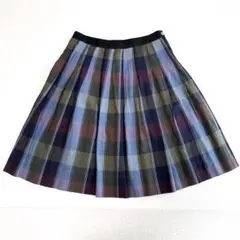 美品⭐️MARGARET HOWELL リネンチェックフレアスカート マルチカラーのサムネイル