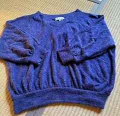 ロペピクニックVネック ニット　青色LL 軽い