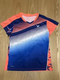 VICTORバドミントンウェア 青/オレンジ レディースLサイズ