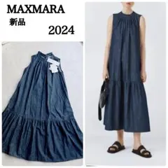 新品タグ付 WEEKEND MaxMara リネン混 ワンピース ブルー | Mercari
