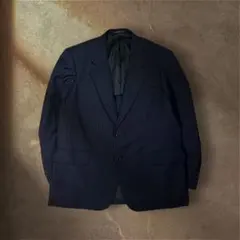 美品 00's テーラードジャケット ストライプ ネイビー カジュアル L