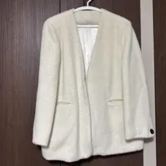 ホワイトオープンフロントコート