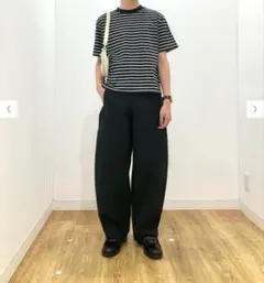エアリズムコットンTボーダー　ブラック 3XL