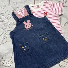 美品♡HOT BISCUITS ♡ジャンバースカートとシャツセット♡90