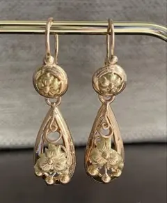 美品☆フランス製 ダイヤモンドピアス 18K ドルムーズ スリーパーズ 