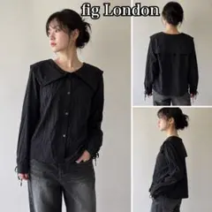 《大人気モデル》 fig London セーラーカラー ブラウス ブラックのサムネイル