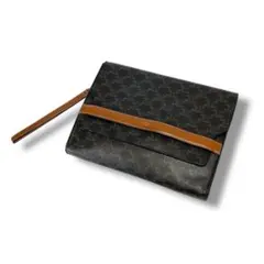 セリーヌ　ブラックマカダム柄　クラッチバッグ　セカンドバッグ　レザー