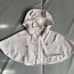 familiar フード付きベビーポンチョ ピンク