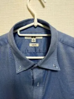 3枚セット UNIQLO スリムフィット 長袖シャツ 青