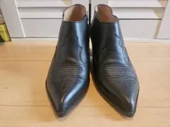 beams ブラックレザーウエスタンブーティ