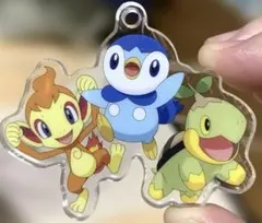 ポケモン アクリルキーホルダー ヒコザル ポッチャマ ナエトル