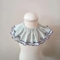 ふりふりスタイ●水色×紫