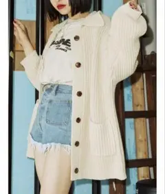 jouetie ジュエティ ニット カーディガン 白 無地