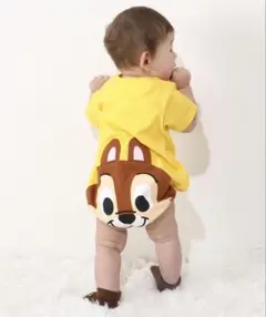 ディズニー　チップデザインロンパース イエロー