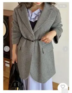 【最終値下げ】リリーブラウン ベルト付きシャギーオーバージャケット