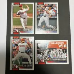 MLB Topps 트레이딩 카드 4장 클리블랜드・가디언즈