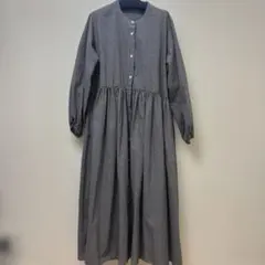 ANYチェック柄ロングシャツワンピース
