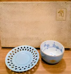 有田焼き青色花模様 湯飲み5個と小皿5枚セット