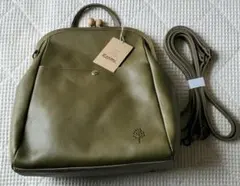 Kanmi. /カンミ ドロップツリー木玉 がま口3WAYバッグ 　グリーン