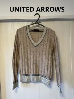 SALE★United Arrows リブ　Vネック　セーター　38