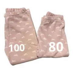 ❣️即日発送❣️ユニクロベビー　ウサギ柄パンツ　80,100 ピンク　裏起毛