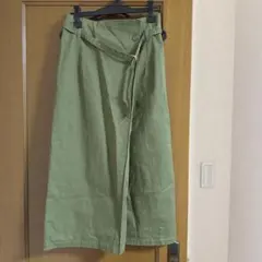 オリーブグリーン ラップタイトスカート ベルト付き