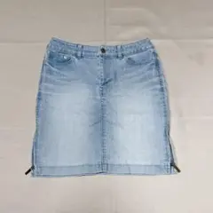 5.デニムスカート　ライトブルー　ジッパースリット