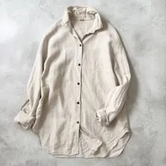 美品　MUSE　ドゥーズィエムクラス　ワイヤー衿　コットンシャツ 極美品 ドゥーズィエムクラス 23SS COTTONWASH シャツ 襟ワイヤー