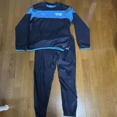 ☆PUMA☆支給品☆ ピステ上下 ネイビー/ターコイズ☆状態美品☆サイズL
