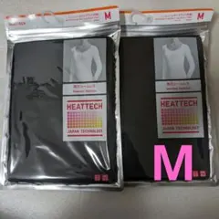 【ユニクロ】ヒートテックUネックT 襟元シームレス Mサイズ　ブラック　2点